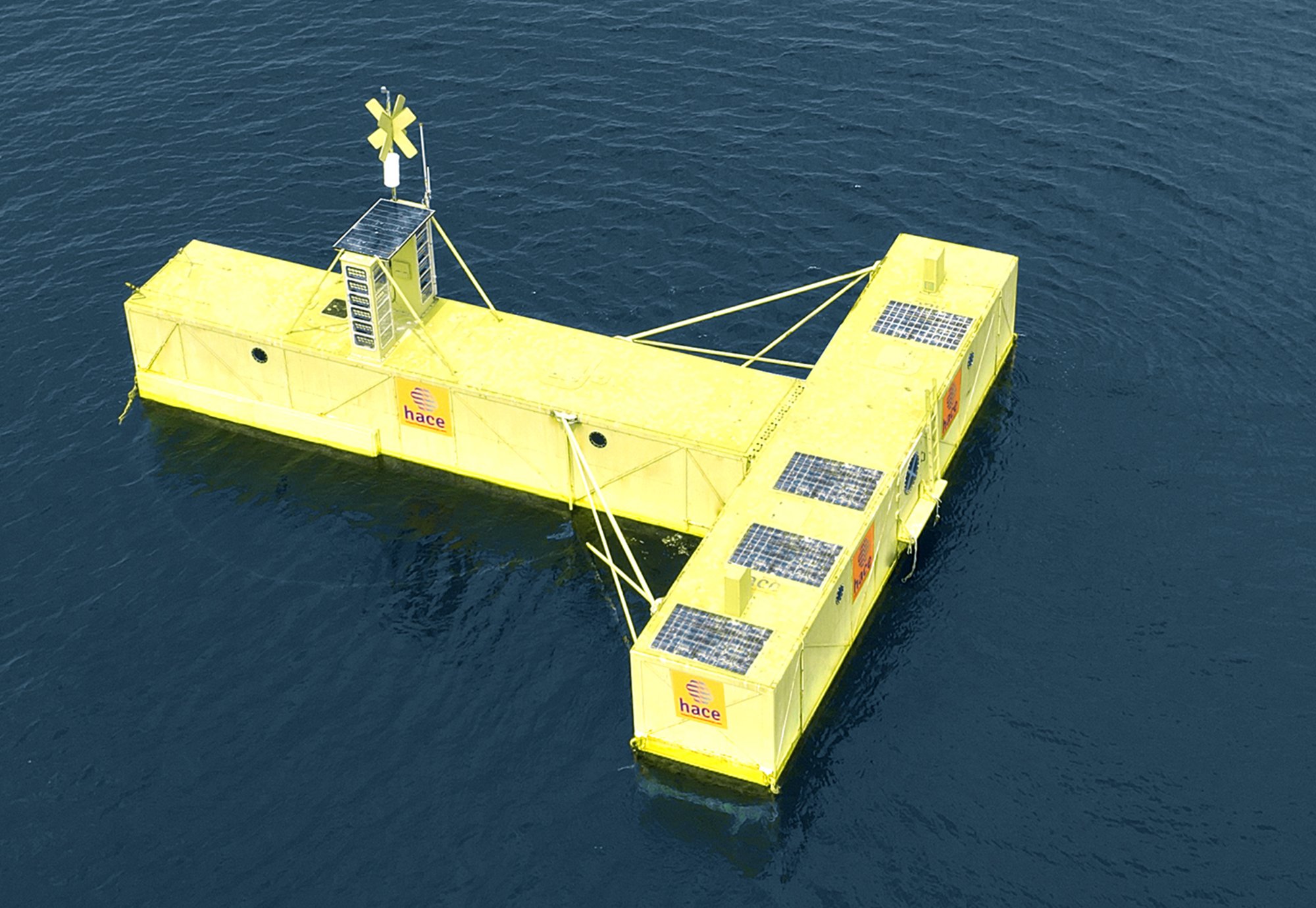 Prototype HACE lors du 2e essai en mer, vue aérienne