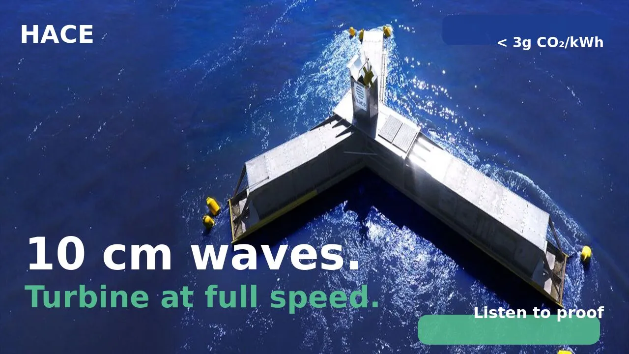 Video — 10 cm waves, turbine at full speed